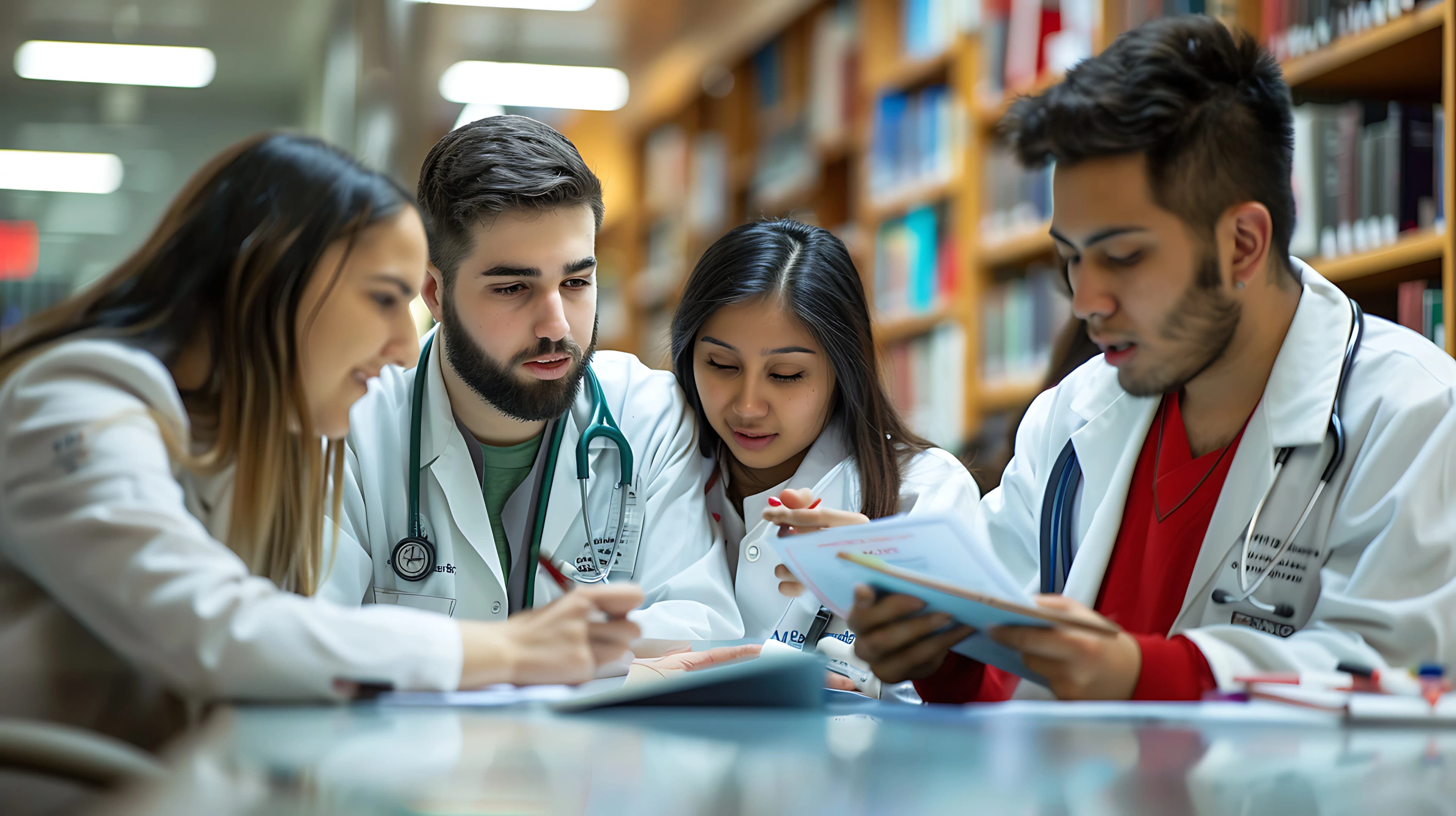Medical students studying together