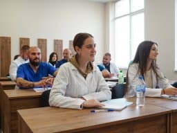 Medical students in a Bulgaria classroom