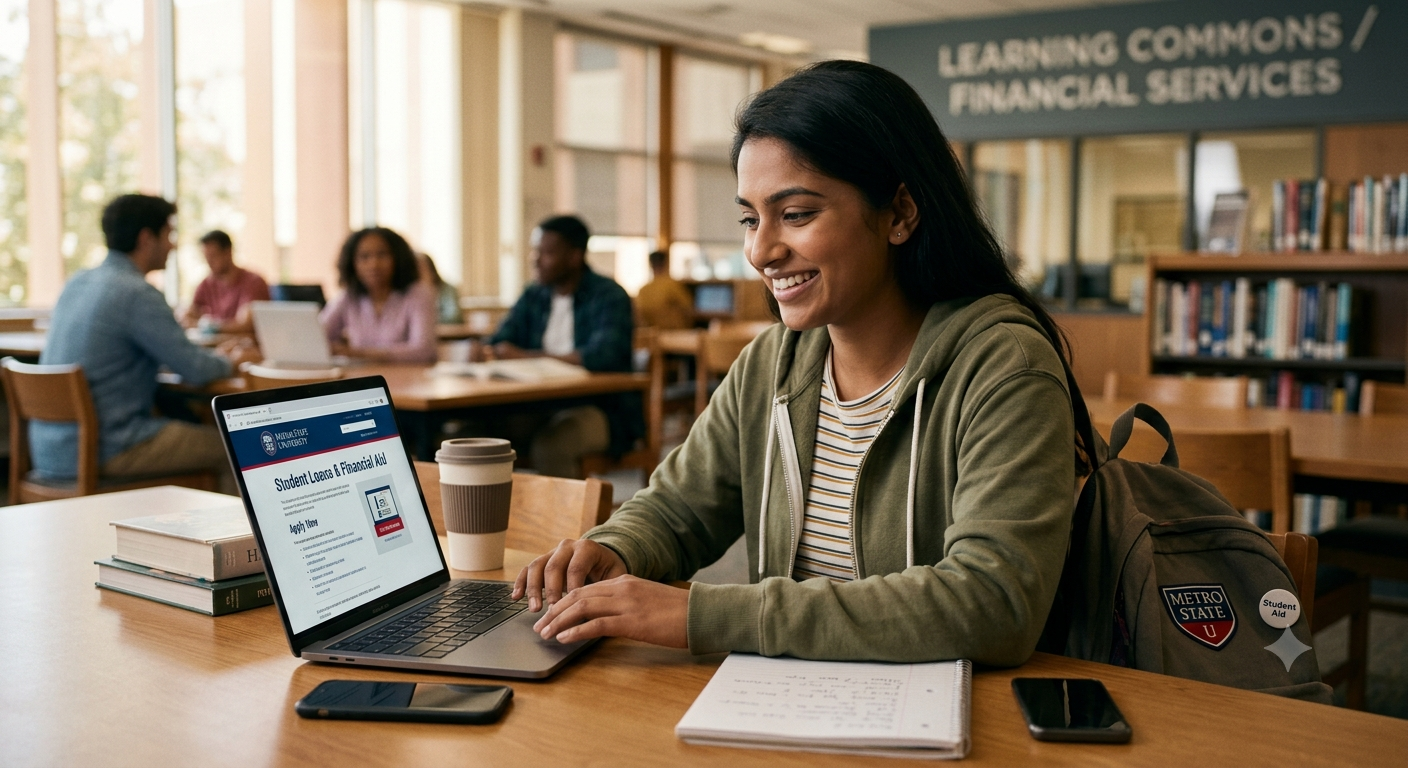 Student planning finances for overseas education