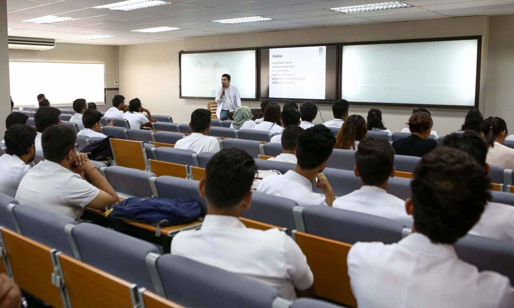 Students attending a lecture at Gullas College of Medicine